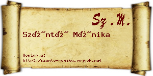 Szántó Mónika névjegykártya
