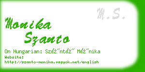 monika szanto business card